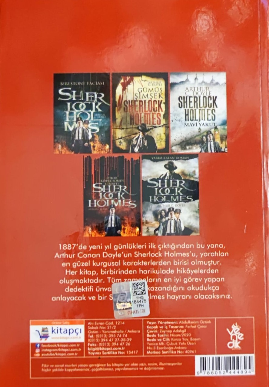 THOR KÖPRÜSÜNDE CİNAYET SHERLOCK HOLMES VENEDİK YAYINLARI KARTON KAPAK 304 SAYFA 13.5X19 CM