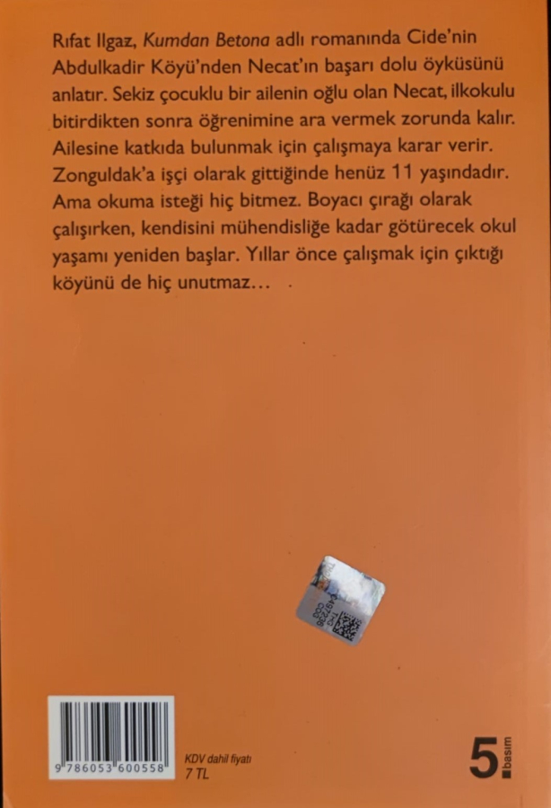 KUMDAN BETONA RIFAT ILGAZ 100 YAŞINDA İŞ BANKASI YAYINLARI KARTON KAPAK 83 SAYFA 19X13 CM