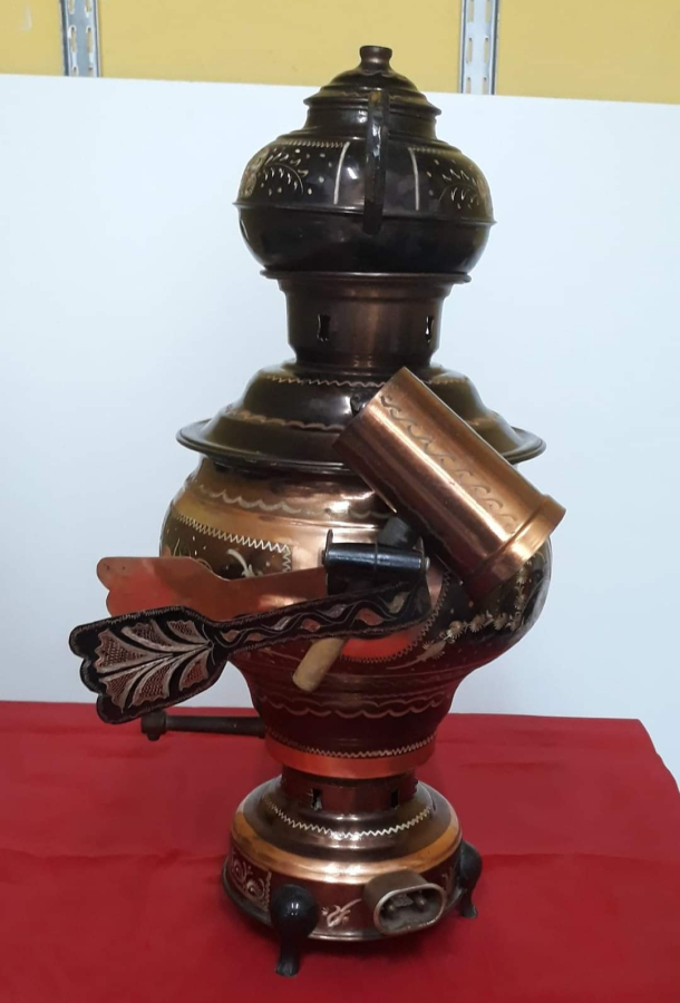 Bakır Semaver Çaydanlığı Maşası var Hem elektrikli hem kömürlü