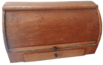 1940 MASİF STOR KAPAKLI ATÖLYE EL YAPIM  CEKMECELİ EKMEK SAKLAMA DOLABI  İÇERSİ MAVİ MUSANBA KAPLAMA 