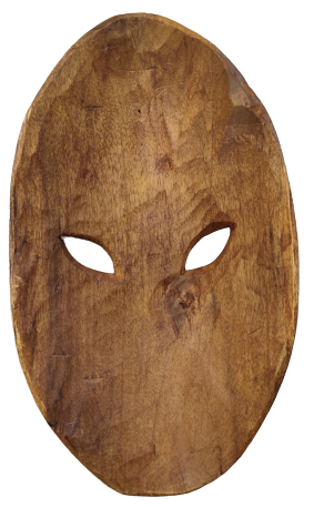 1970 MELPOMENE TRAJİ GÜLEN VE AGLAYAN YÜZ  ZEYTİN AGACINDAN EL OYMA SANATCI İŞİ  MASK