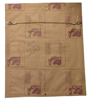 SANATCI HALUK EVİTAN  1952 İZMİT DOGUMLU SANATCI CİNİ MUREKKEP CALIŞMASI 35 X 22 CM ÖLCULERİNDE AHŞAP CERCEVESİNDE