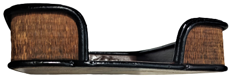 OSMANLI AHŞAP KENARLAR HASIR SUMEN DOSYA EVRAK KUTUSU ARKASINDA SEF KATİP  APTULLAH EFENDİ YAZMAKTADIR