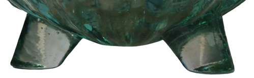 OSMANLI GELİN GAZ LAMBASI UFAK BOYDA DİLİMLİ YEŞİL 3 AYAKLI CAM DEPO 3 NUMARA BEYAZ ÜST ŞİŞELİ