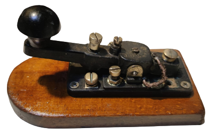 1800 KEY MORS BİRİNCİ DUNYA ŞAVAŞINDA KULLANILAN  AHŞAP KAİDE ÜZERİNDE MEKANİK TELGRAF TELSİZ HABERLEŞME MORS MANİPLE İŞARET GÖNDERME ALETİ