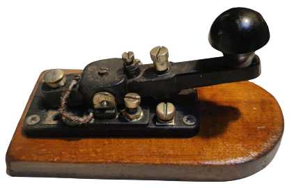 1800 KEY MORS BİRİNCİ DUNYA ŞAVAŞINDA KULLANILAN  AHŞAP KAİDE ÜZERİNDE MEKANİK TELGRAF TELSİZ HABERLEŞME MORS MANİPLE İŞARET GÖNDERME ALETİ