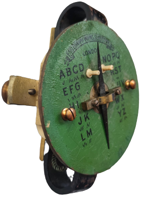 1864 TELEGRAPH WORKS SİLVERTOWN LONDON BİRİNCİ DUNYA ŞAVAŞINDA KULLANILAN TREN TELGRAF ALETİ MAVUN AGACINDAN KAPAKLI KUTUSUNDA