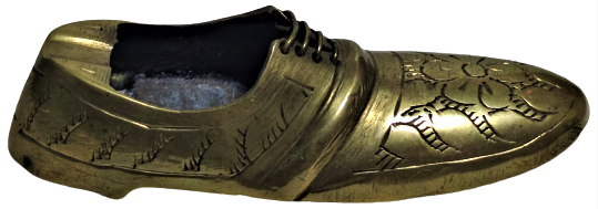 PİRİNC EL YAPIM ÜZERİ KALEM İŞİ BAGCIKLI TEK AYAKKABI KULLÜK KÜL TABLASI 