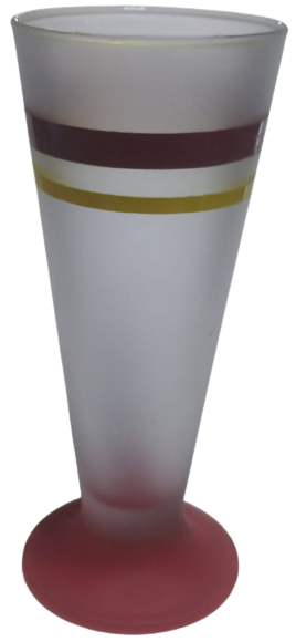 GALATASARAY KIRMIZI SARI ŞERİTLİ AYAKLI KOKTEYL BARDAGI