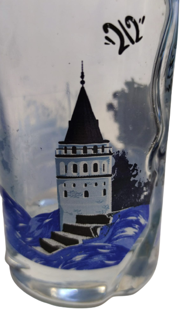 2 ADET İSTAN BULUE VODKA BARDAGI CAM ÜZERİ İSTANBUL BOGAZI KABARTMA OLARAK  BOGAZDAN İSTANBUL