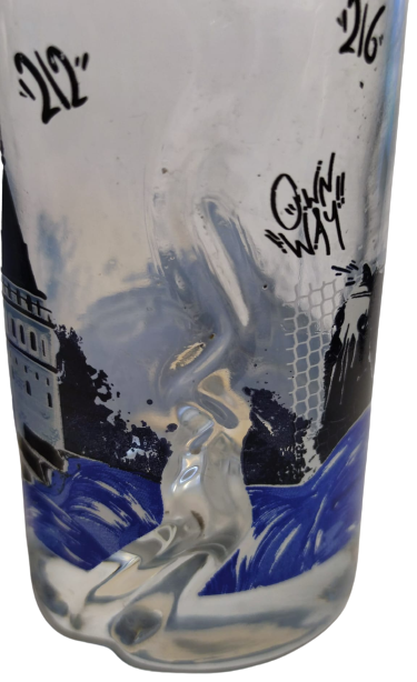 2 ADET İSTAN BULUE VODKA BARDAGI CAM ÜZERİ İSTANBUL BOGAZI KABARTMA OLARAK  BOGAZDAN İSTANBUL