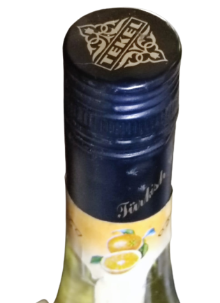 1990 TEKEL PORTAKAL LİKORU ACILMAMIŞ KAPALI  ARMUT FORMLU TEKEL YAZILI CAM ŞİŞESİNDE