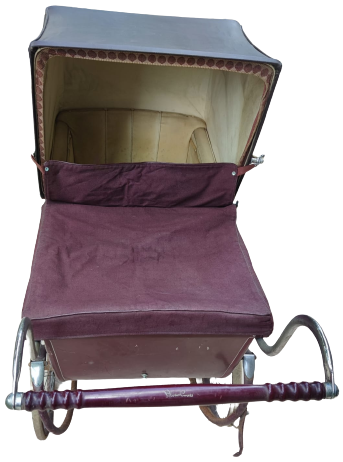 1920 SİLVER CROSS LUXURY BABY COACH MADE IN ENGLAND BORDO RENK METAL EKSİKSİZ  BEBEK COCUK ARABASI 