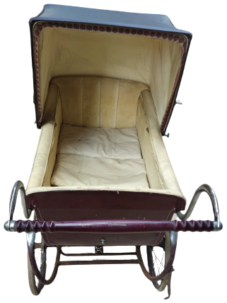 1920 SİLVER CROSS LUXURY BABY COACH MADE IN ENGLAND BORDO RENK METAL EKSİKSİZ  BEBEK COCUK ARABASI 