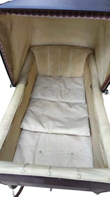 1920 SİLVER CROSS LUXURY BABY COACH MADE IN ENGLAND BORDO RENK METAL EKSİKSİZ  BEBEK COCUK ARABASI 