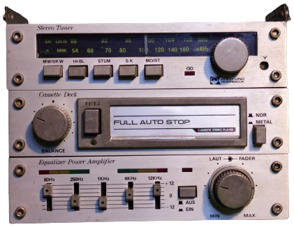 1980 KOCH UND OVERBECK WEST GERMANY CAR RADIO ÜST ÜSTE VAYA YAN YANA  DİZİLEREK KULLANILAN OTO SET  OTO RADYO TEYP ALAMİNYUM PANEL STEREO