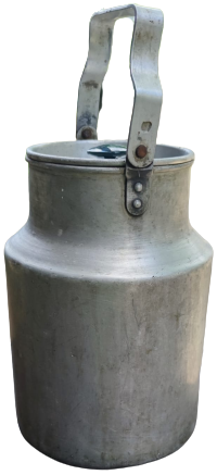 1960 MANDRA SÜT TAŞIMA KABI ALİMÜNYUM TAŞIMA TUTME YERİ OLAN KAPAKLI  GÜGÜM  SÜT TAŞIMA KABI 10 LİTRELİK