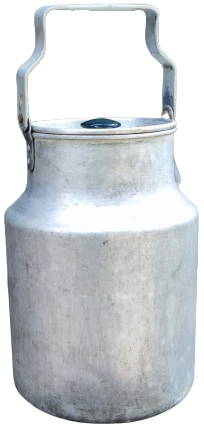 1960 MANDRA SÜT TAŞIMA KABI ALİMÜNYUM TAŞIMA TUTME YERİ OLAN KAPAKLI  GÜGÜM  SÜT TAŞIMA KABI 10 LİTRELİK