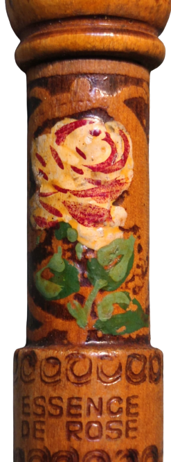 OSMANLIYA RUSYANIN CARLIK ZAMANINDA YAPILMIŞ ÜZERİ İŞLEMELİ EL BOYAMA KAPAKLI AHŞAP İÇERSİNDE KAPAKLI CAM ŞİŞESİ KUTUSUNDA GÜL YAGI PARFUM ŞİŞESİ