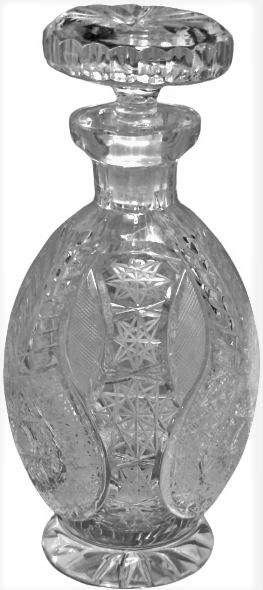 1950 FRANSIZ EL KESME KRISTAL KAPAKLI 50 CC LİKOR VİSKİ İCKİ İKRAM SURAHİ ŞİŞESİ