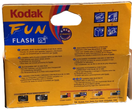 KODAK FUN FLASH  KUTUSUNDA TEK KULLANIMLIK İÇERSİNDE FİLMİ BULUNAN FOTOGRAF MAKİNESİ CEK AT MODEL
