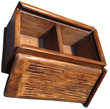 OSMANLI KAHVEDAN KAHVECİ İŞİ  ŞEKER AHŞAP SÜRGÜ KAPIK ÇİFT GÖZLÜ KAHVE ŞEKER  MUHAFAZA SAKLAMA KUTUSU