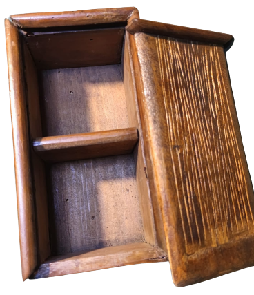 OSMANLI KAHVEDAN KAHVECİ İŞİ  ŞEKER AHŞAP SÜRGÜ KAPIK ÇİFT GÖZLÜ KAHVE ŞEKER  MUHAFAZA SAKLAMA KUTUSU