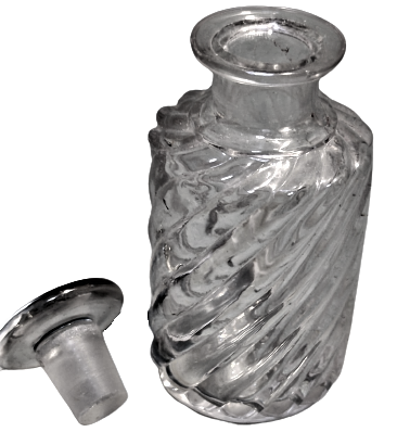 OSMANLI PAZARINA YAPILMIŞ CAM KAPAKLI DIŞI BURGULU FRANSIZ PARFUM ŞİŞESİ