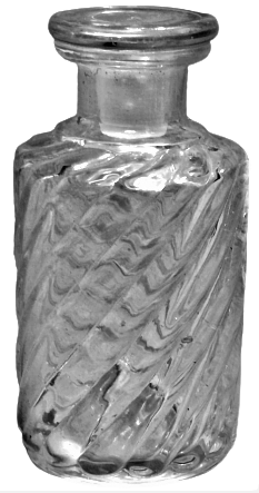 OSMANLI PAZARINA YAPILMIŞ CAM KAPAKLI DIŞI BURGULU FRANSIZ PARFUM ŞİŞESİ