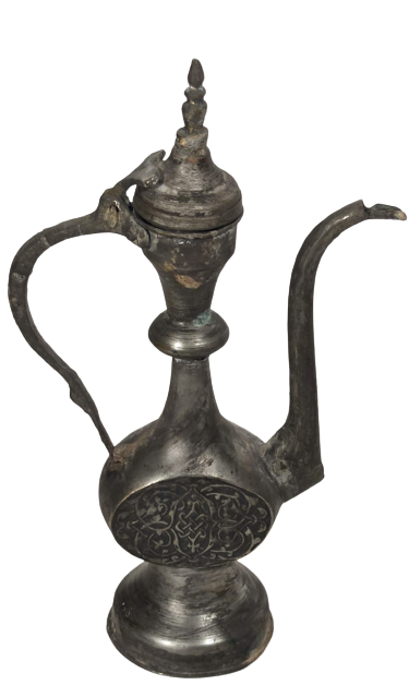 ZEMZEM SUNUM  İBRİGİ BAKIR İKİ YANI FARKLI SÜLEME VE YAZILI İLK ANTEP İŞLERİNDEN 