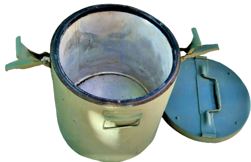 USA İKİNCİ DUNYA SAVAŞI CEPHEYE YEMEK TAŞIMA  TERMOSLU KULPLU KAPAKLI 20 LİTRELİK ASKERİ KARAVANA YAŞANMIŞLIGI OLAN BİR ÜRÜNDÜR