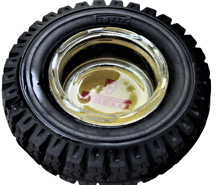 PIRELLI AS 22 KAMYONET  LASTİK FORMUNDA ORTASI CAM PIRELLİ LEGOLU SARI KIRMIZI RENKDE KÜLLÜK KÜL TABLASI