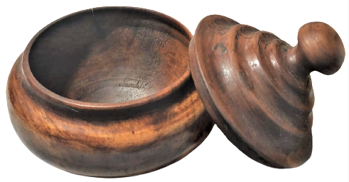 OSMANLI BEKTAŞİ MEVLEVİ TARİKATI TEKKE İŞİ AHŞAP EL TORNASINDA CEKİLMİŞ KAPAKLI EL YAPIM SUNUM ŞEKERLİK