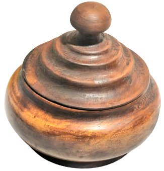 OSMANLI BEKTAŞİ MEVLEVİ TARİKATI TEKKE İŞİ AHŞAP EL TORNASINDA CEKİLMİŞ KAPAKLI EL YAPIM SUNUM ŞEKERLİK