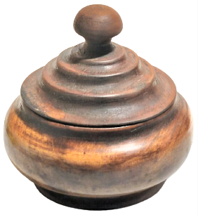 OSMANLI BEKTAŞİ MEVLEVİ TARİKATI TEKKE İŞİ AHŞAP EL TORNASINDA CEKİLMİŞ KAPAKLI EL YAPIM SUNUM ŞEKERLİK