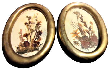 1960 İKEBANA SANAT ÖRNEGİ PİRİNC CERCEVESİNDE KURUTULMUŞ CİCEKLERLE YAPILMIŞ SANATCI İŞİ ORJİNAL CERCEVESİNDE