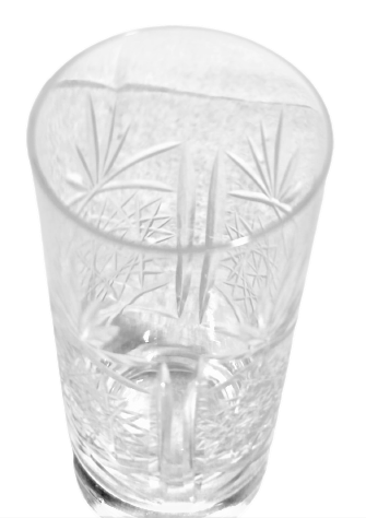 1970 EL KESME KRISTAL BEYAZ ŞEFFAF CAMDAN  6 ADET RAKI LİMONATA ŞERBET BARDAGI TAM TAKIM SORUNSUZ