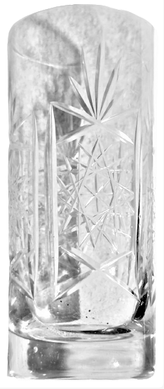 1970 EL KESME ÜZERİ DESENLİ KRISTAL BEYAZ ŞEFFAF CAMDAN 2 ADET AKŞAMCI RAKI BARDAGI  SORUNSUZ