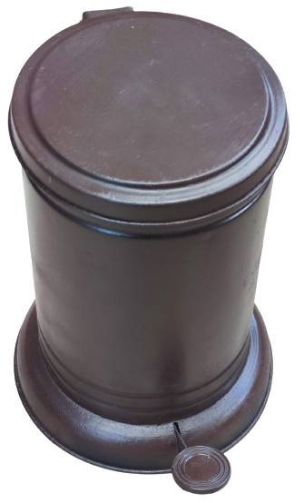 1960 AYAK PEDALLI DEVLET DAİRELERİNDE KULLANILAN METAL KAHVERENGİ İÇERSİ KOVALI CÖP KOVASI