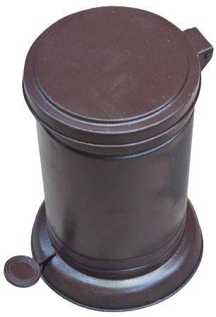 1960 AYAK PEDALLI DEVLET DAİRELERİNDE KULLANILAN METAL KAHVERENGİ İÇERSİ KOVALI CÖP KOVASI