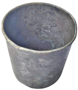 OSMANLI BAKIR ÜZERİ KALAYLI KOMPLE KALEM İŞ CİCEK DALLARI DESENLİ BEBEK MAMA YEDİRME  BARDAGI