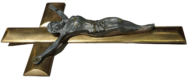 1960 PİRİNC VE  VE KURŞUN ALAŞIMLI MADENDEN YAPILMA İSANIN CARMAGA GERİLİŞİNİN SENBOLU  OLAN HAC İSTAVROZ