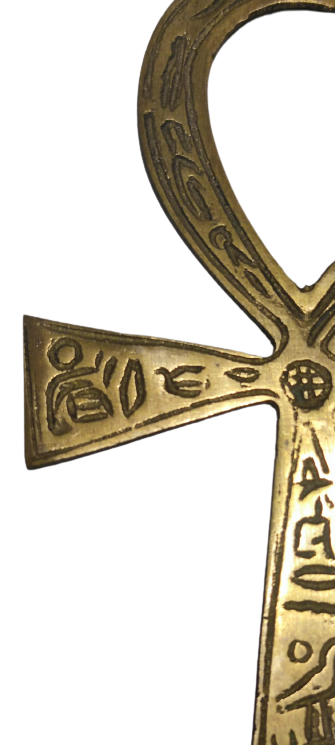 PİRİNC ZİNCİRLİ BOYNA ASILAN  ANKH MISIR RA GÖZÜYLE KORUMA ŞANS BEREKET SEMBOLU KOLYE ÜZERİ KALEM İŞİ DİNİ KORUYUCU MOTİFLERLE BEZELİ