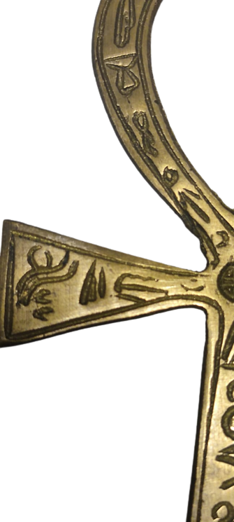 PİRİNC ZİNCİRLİ BOYNA ASILAN  ANKH MISIR RA GÖZÜYLE KORUMA ŞANS BEREKET SEMBOLU KOLYE ÜZERİ KALEM İŞİ DİNİ KORUYUCU MOTİFLERLE BEZELİ