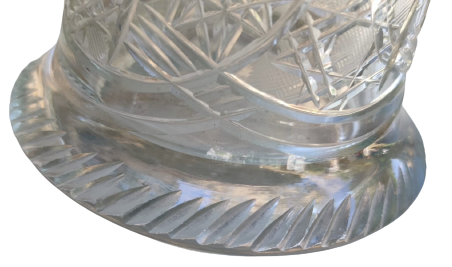 1950 EL KESME BEYAZ BİLLÜR CAMDAN KRISTAL NARGİLE ŞİŞESİ 