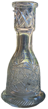 1950 EL KESME BEYAZ BİLLÜR CAMDAN KRISTAL NARGİLE ŞİŞESİ 