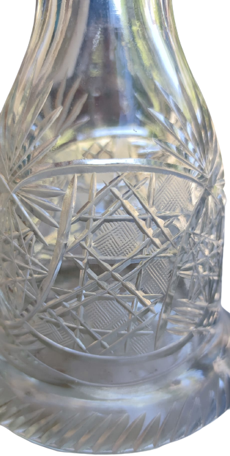 1950 EL KESME BEYAZ BİLLÜR CAMDAN KRISTAL NARGİLE ŞİŞESİ 