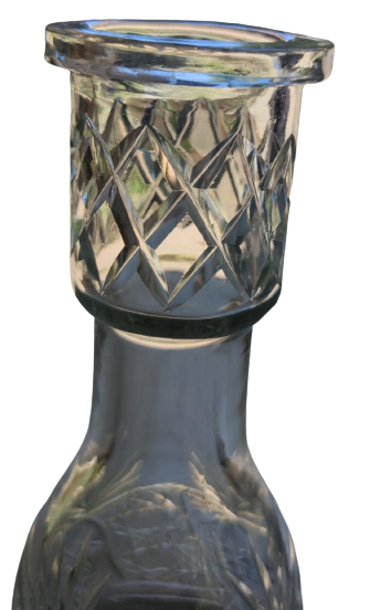 1950 EL KESME BEYAZ BİLLÜR CAMDAN KRISTAL NARGİLE ŞİŞESİ 