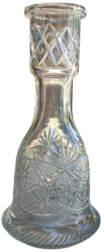 1950 EL KESME BEYAZ BİLLÜR CAMDAN KRISTAL NARGİLE ŞİŞESİ 