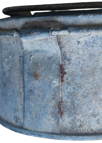 BİRİNCİ İKİNCİ DUNYA ŞAVAŞI RUTBELİ  SUBAY KARAVANA YEMEK SEFER TASI METALDEN KAPAKLI